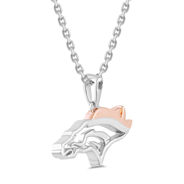 True Fans Fine Jewelry Denver Broncos 18-inch Pendant in Sterling Silver