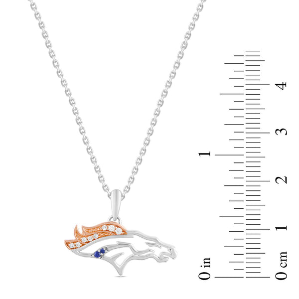 True Fans Fine Jewelry Denver Broncos 18-inch Pendant in Sterling Silver