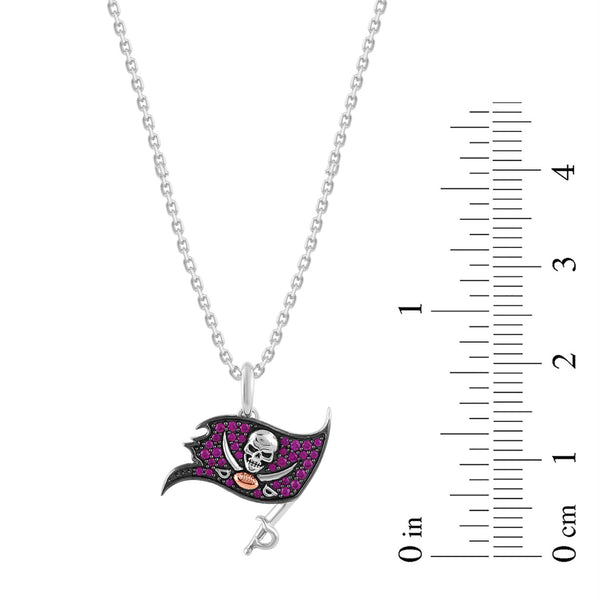 True Fans Fine Jewelry Tampa Bay Buccaneers 18-inch Pendant in Sterling Silver