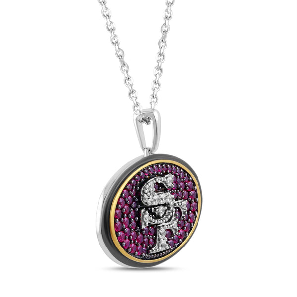 True Fans Fine Jewelry San Francisco 49ers 18-inch Pendant in Sterling Silver