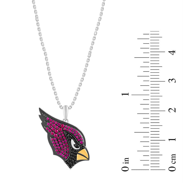 True Fans Fine Jewelry Arizona Cardinals 18-inch Pendant in Sterling Silver
