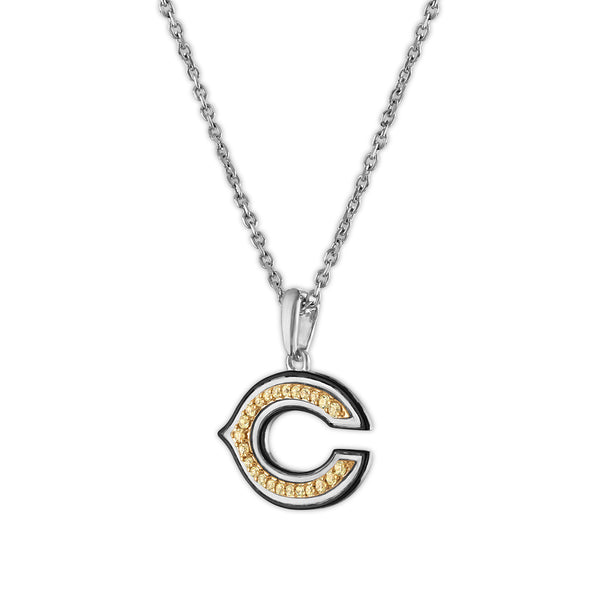True Fans Fine Jewelry Chicago Bears 18-inch Pendant in Sterling Silver