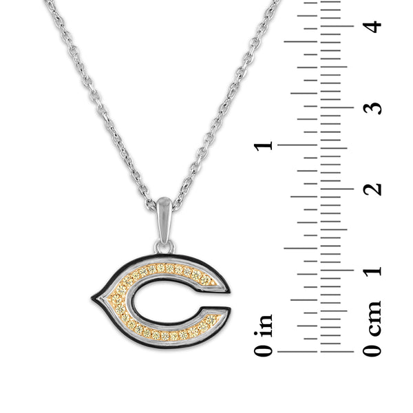 True Fans Fine Jewelry Chicago Bears 18-inch Pendant in Sterling Silver