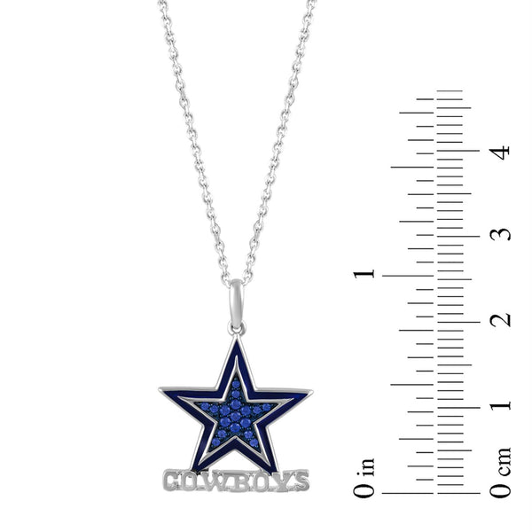 True Fans Fine Jewelry Dallas Cowboys 18-inch Pendant in Sterling Silver