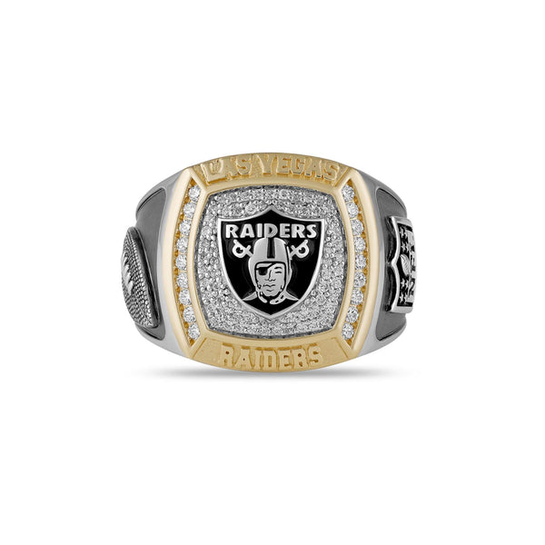 True Fans Fine Jewelry Las Vegas Raiders 1/2 CTW Natural Diamond Ring in Sterling Silver