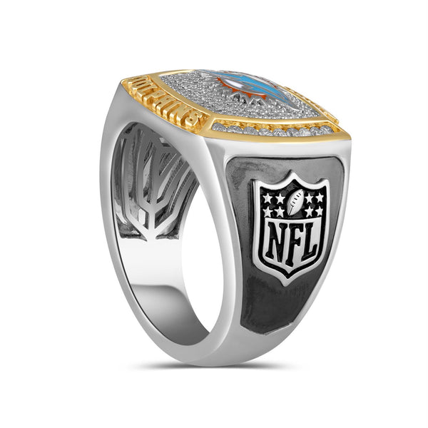 True Fans Fine Jewelry Miami Dolphins 1/2 CTW Natural Diamond Ring in Sterling Silver