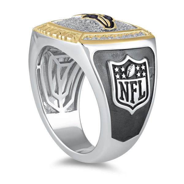 True Fans Fine Jewelry Baltimore Ravens 1/2 CTW Natural Diamond Ring in Sterling Silver