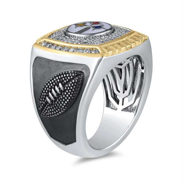 True Fans Fine Jewelry Pittsburgh Steelers 1/2 CTW Natural Diamond Ring in Sterling Silver