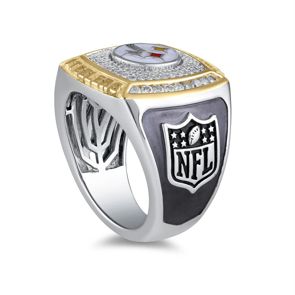 True Fans Fine Jewelry Pittsburgh Steelers 1/2 CTW Natural Diamond Ring in Sterling Silver