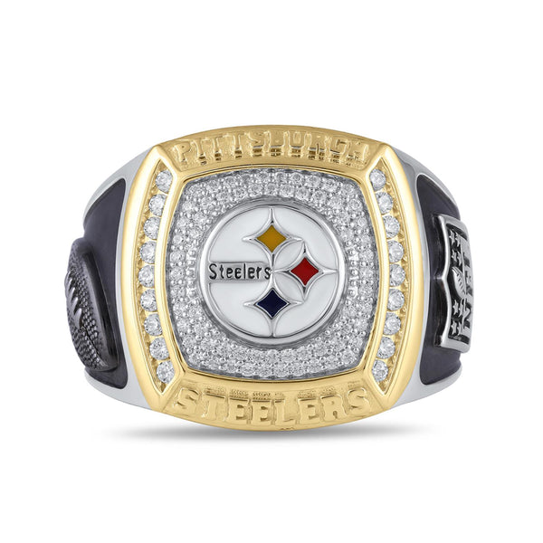 True Fans Fine Jewelry Pittsburgh Steelers 1/2 CTW Natural Diamond Ring in Sterling Silver