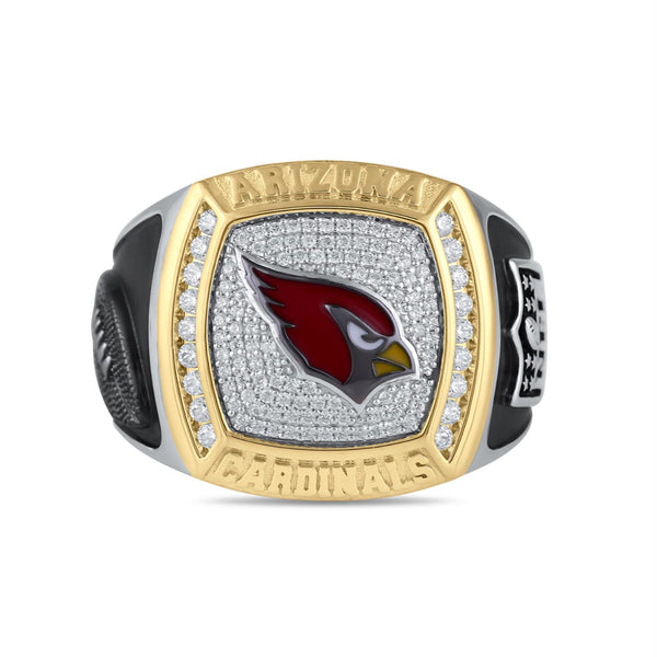 True Fans Fine Jewelry Arizona Cardinals 1/2 CTW Natural Diamond Ring in Sterling Silver