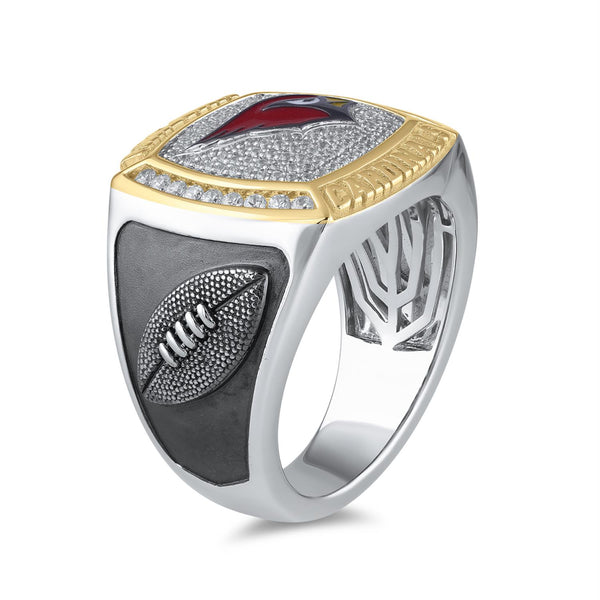 True Fans Fine Jewelry Arizona Cardinals 1/2 CTW Natural Diamond Ring in Sterling Silver