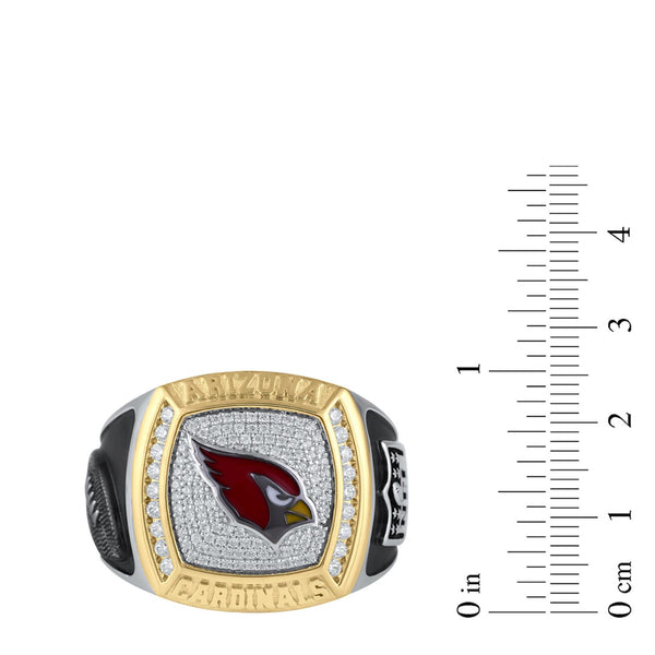 True Fans Fine Jewelry Arizona Cardinals 1/2 CTW Natural Diamond Ring in Sterling Silver