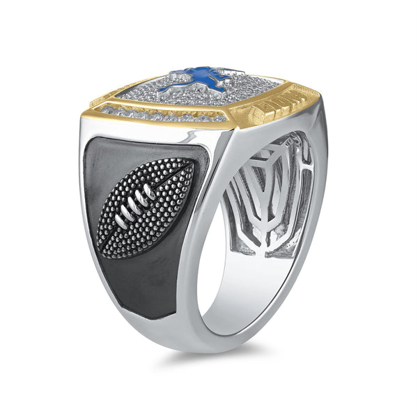 True Fans Fine Jewelry Detroit Lions 1/2 CTW Natural Diamond Ring in Sterling Silver
