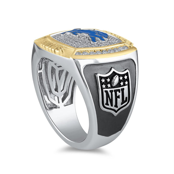 True Fans Fine Jewelry Detroit Lions 1/2 CTW Natural Diamond Ring in Sterling Silver