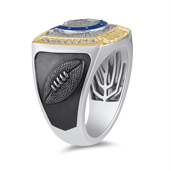 True Fans Fine Jewelry Indianapolis Colts 1/2 CTW Natural Diamond Ring in Sterling Silver