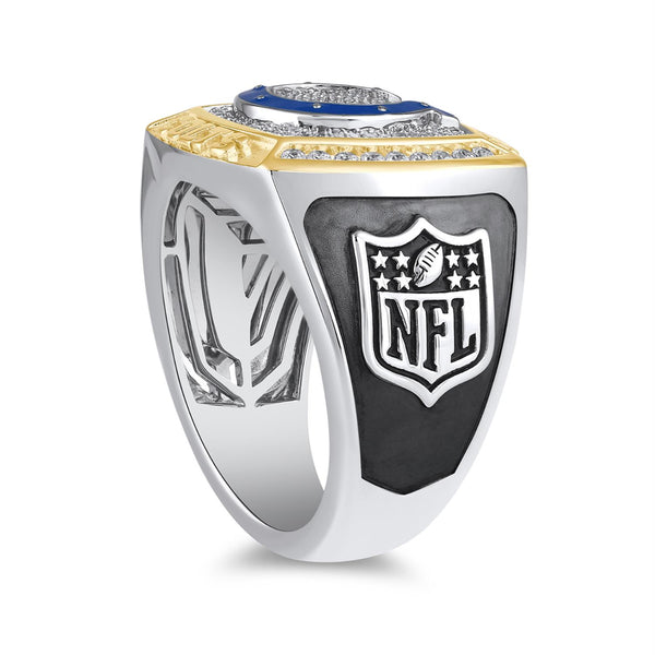 True Fans Fine Jewelry Indianapolis Colts 1/2 CTW Natural Diamond Ring in Sterling Silver