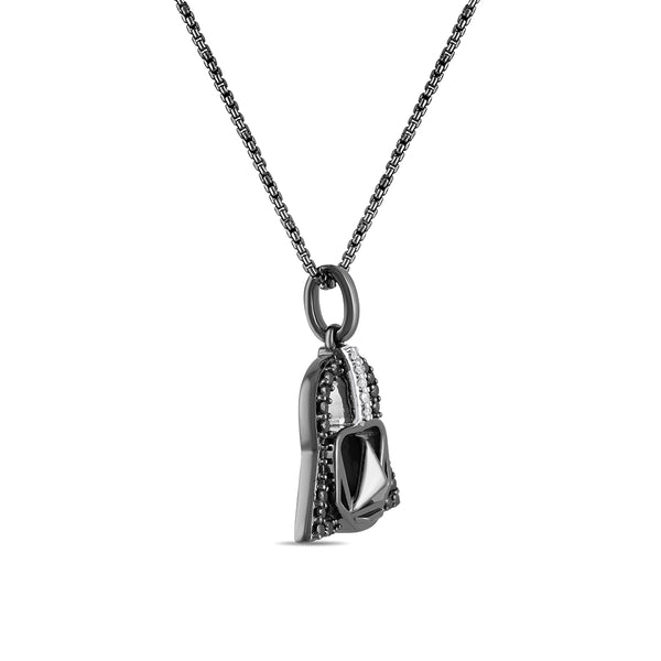 Black and White Natural Diamond Darth Vader™ Pendant in Sterling Silver