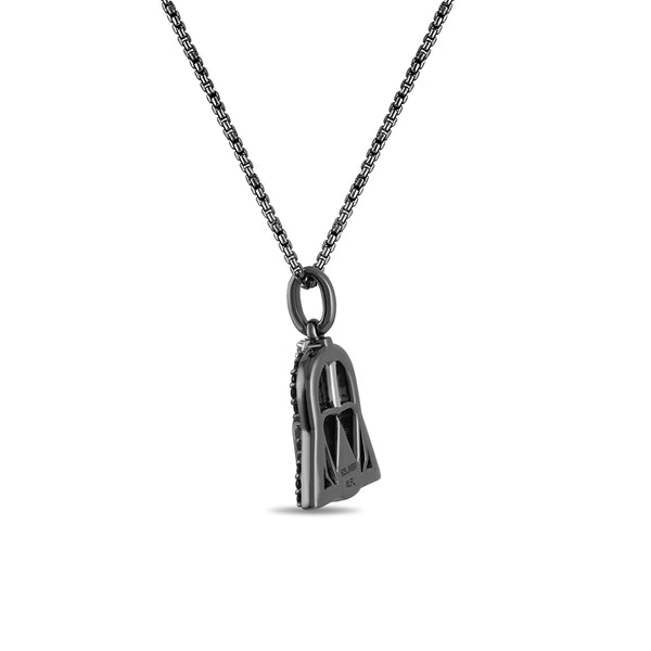 Black and White Natural Diamond Darth Vader™ Pendant in Sterling Silver