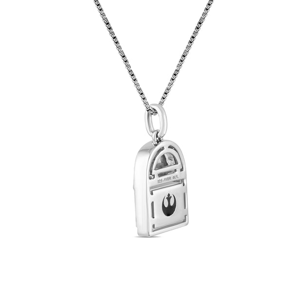 Star Wars™ Fine Jewelry Mother of Pearl and Diamond R2-D2™ Pendant in Sterling Silver
