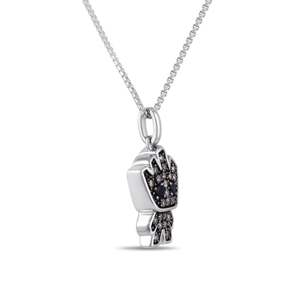Marvel Fine Jewelry 1/5 CTW Champagne Natural Diamond and Onyx Groot™ Pendant in Sterling Silver