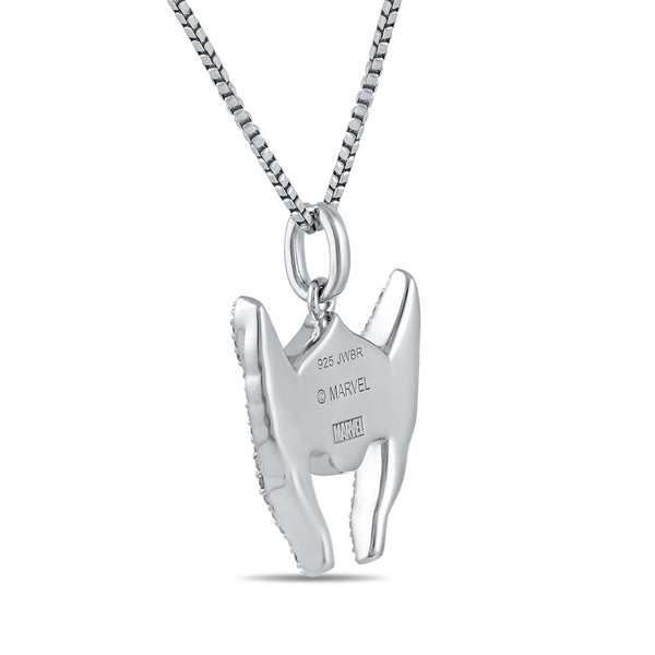 Marvel Fine Jewelry 1/4 CTW Natural Diamond 18-inch Thor Pendant in Sterling Silver