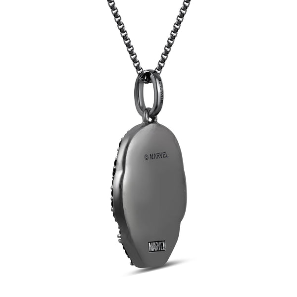Marvel™ Fine Jewelry 18-inch Iron Man Pendant with Garnet in Sterling Silver