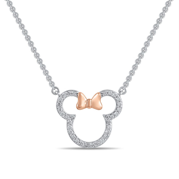 Disney Jewels Diamond Accent Minnie Mouse Pendant in Sterling Silver