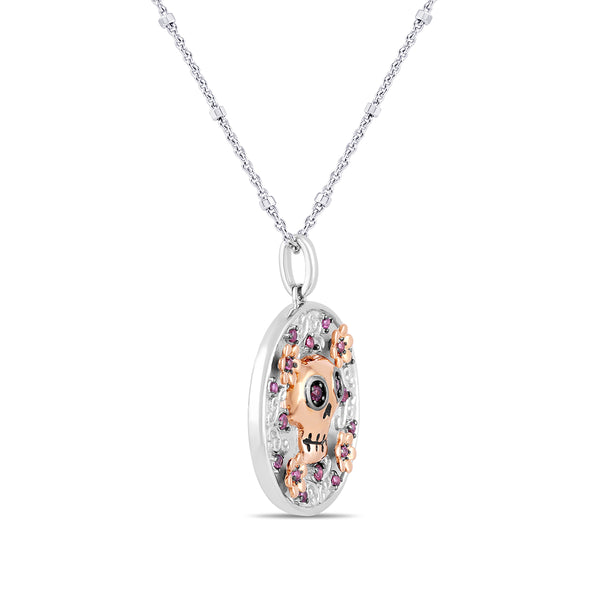 Disney Jewels Rhodolite Garnet Coco Pendant in Sterling Silver