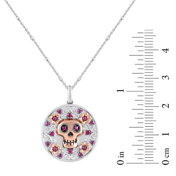 Disney Jewels Rhodolite Garnet Coco Pendant in Sterling Silver