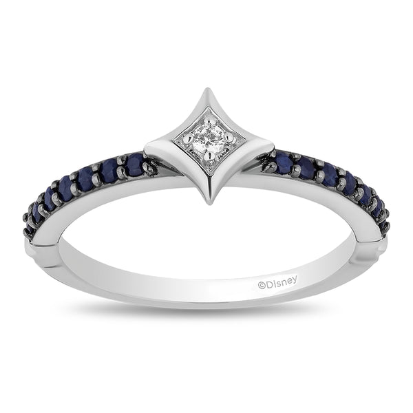 Disney Blue Sapphire and Diamond Moana Ring in Sterling Silver