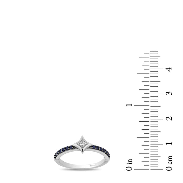 Disney Blue Sapphire and Diamond Moana Ring in Sterling Silver