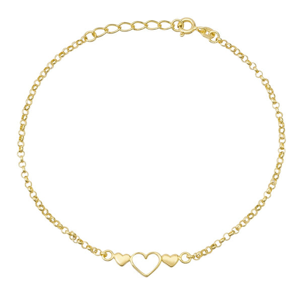 Hearts & Symbols Anklet in 925 Silver