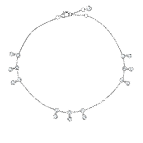 Cubic Zirconia Fashion Anklet in 925 Silver