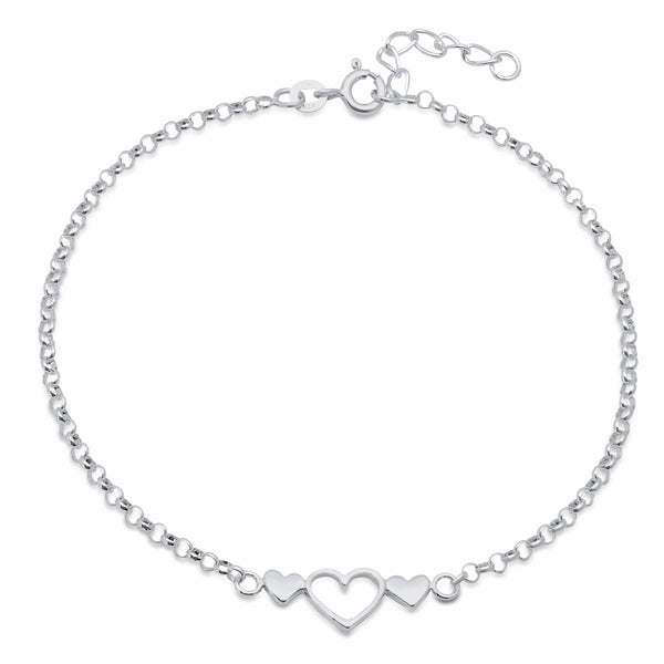 Hearts & Symbols Anklet in 925 Silver