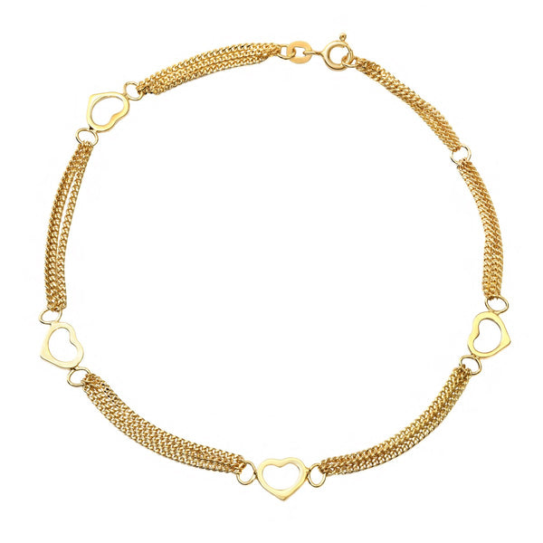 Hearts & Symbols Anklet in 925 Silver