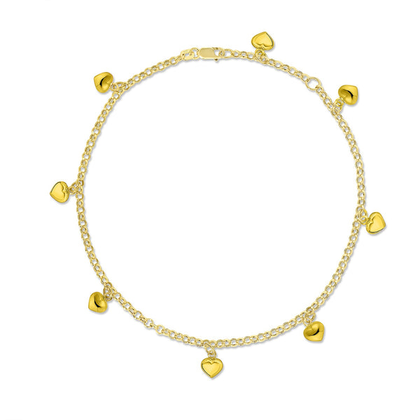 Hearts & Symbols Anklet in 10KT Gold