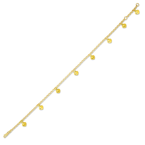 Hearts & Symbols Anklet in 10KT Gold