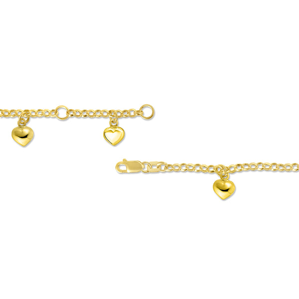 Hearts & Symbols Anklet in 10KT Gold