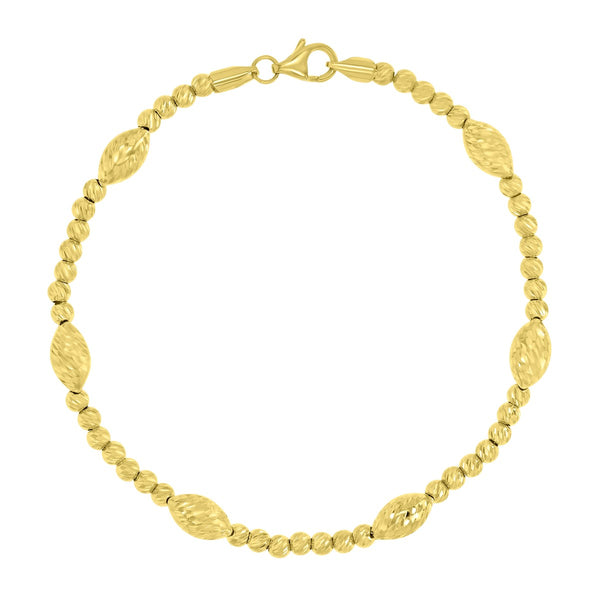 Ball (Beaded) Bracelet in 10KT Gold