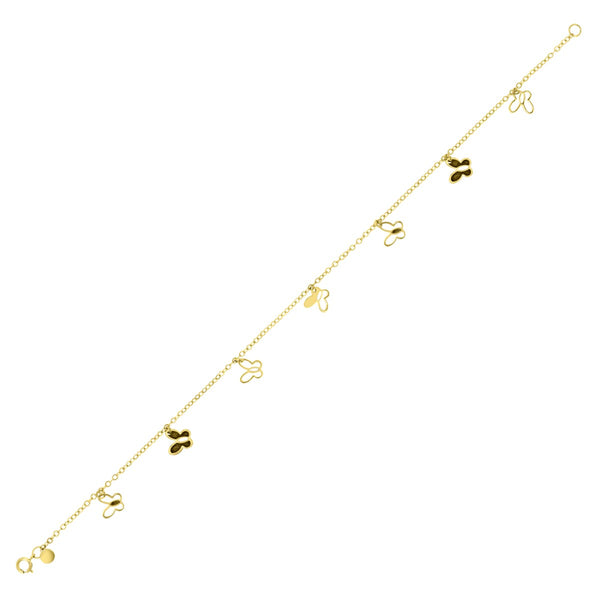 10KT Gold 7-inch Butterfly Bracelet