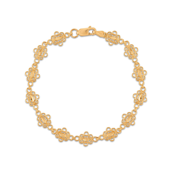 10KT Yellow Gold 7-inch Filigree Bracelet