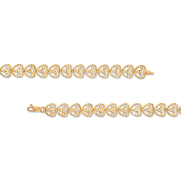 Hearts & Symbols Bracelet in 10KT Gold