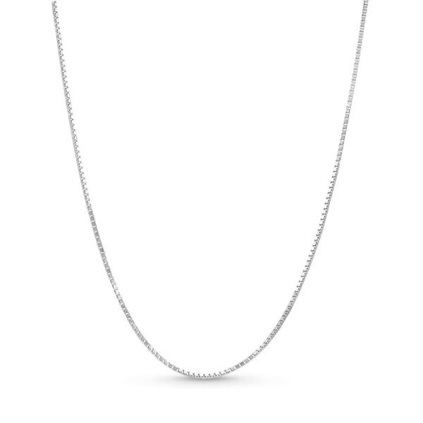 14KT White Gold 18-inch 0.9MM Box Chain