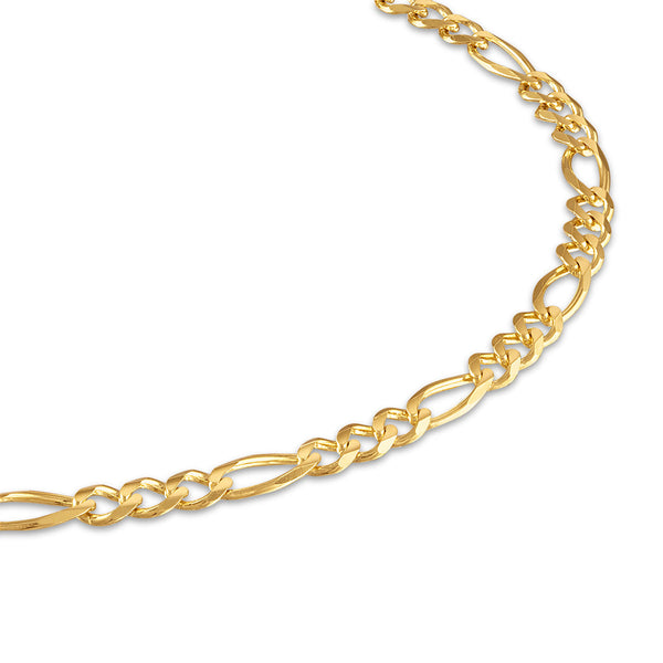10KT Yellow Gold 22-inch 6.65MM Figaro Lobster Clasp Chain