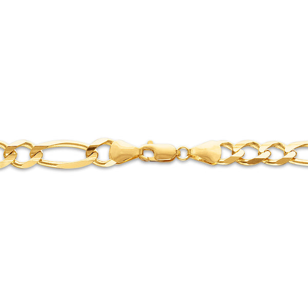 10KT Yellow Gold 22-inch 6.65MM Figaro Lobster Clasp Chain