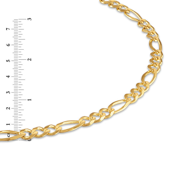 10KT Yellow Gold 22-inch 6.65MM Figaro Lobster Clasp Chain