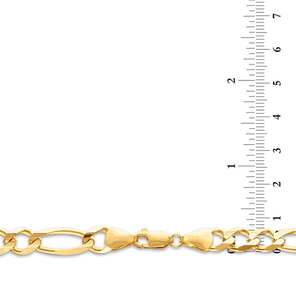 10KT Yellow Gold 22-inch 6.65MM Figaro Lobster Clasp Chain