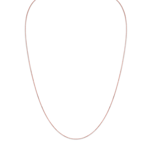 14KT Rose Gold 22-inch 0.7MM Adjustable Box Chain