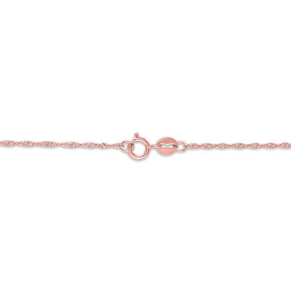 14KT Rose Gold 18-inch 1MM Singapore Chain